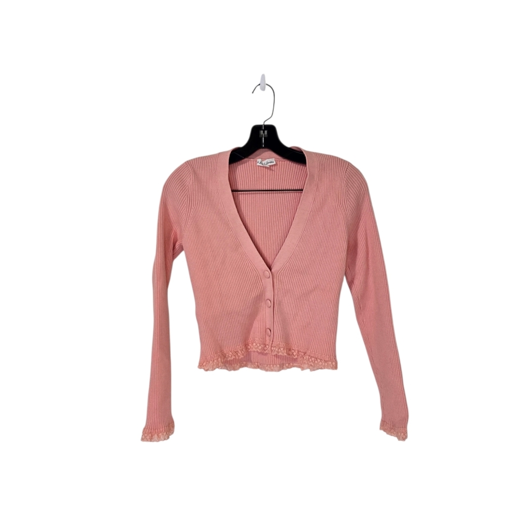 For Love And Lemons Nina Cardigan Peach Pink Women's Medium Lace - Picture 4 of 12